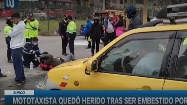 Accidente de tránsito ocurrió en la avenida Agustín La Rosa Lozano, en el distrito de Surco. Foto: captura video/Canal N
