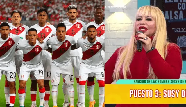 Susy Díaz reveló que tiene comunicación con algunos de los jugadores de la selección peruana. Foto: Composición LR / Captura de América TV/ EFE