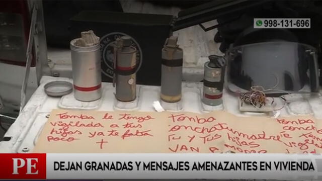 Delincuentes tenían el objetivo de amedrentar con las granadas y mensajes de amenaza. Foto: captura video/América TV