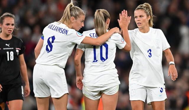 La selección inglesa femenina venció en su partido debut a Austria por la mínima diferencia. Foto: AFP