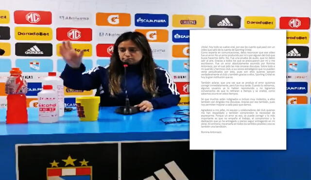 Romina Antoniazzi es jefa de prensa de Sporting Cristal. Foto: composición GLR