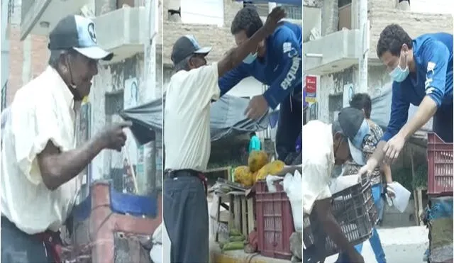 Youtuber peruano compra toda la mercadería de un anciano que trabaja honradamente en las calles. Video: DescoCaosTV/YouTube