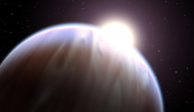 Representación artística del exoplaneta WASP-96b. Foto: NASA / ESA