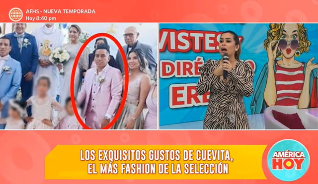 Ethel Pozo salió a defender a Christian Cueva tras ser el blanco de burlas por su traje rosado. Foto: América TV