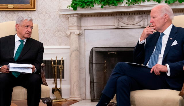 Joe Biden recibió a AMLO en la Casa Blanca. Esta es la cuarta reunión entre ambos mandatarios. Foto: EFE