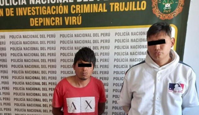 Los sujetos ‘Jhonatan’ y ‘Juancho’ fueron intervenidos en el distrito de Chao. Foto: PNP