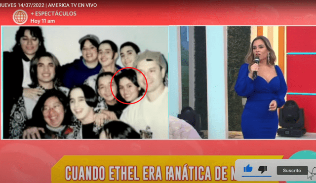 Ethel Pozo revela detalles de su cercanía con un integrante de Menudo . Foto: composición LR / captura de América TV