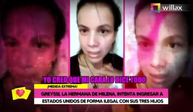 Greissy Ortega, hermana de Milena Zárate, no pudo ingresar a Estados Unidos por problemas con migraciones. Foto: Willax TV