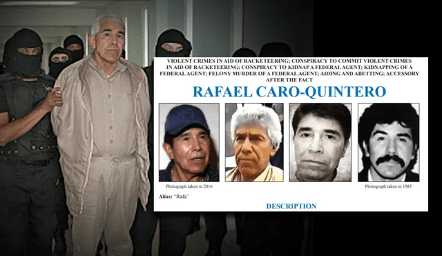 México detuvo a histórico narcotraficante Rafael Caro Quintero, buscado por EE. UU. Foto: composición de Fabricio Oviedo/La República/AFP