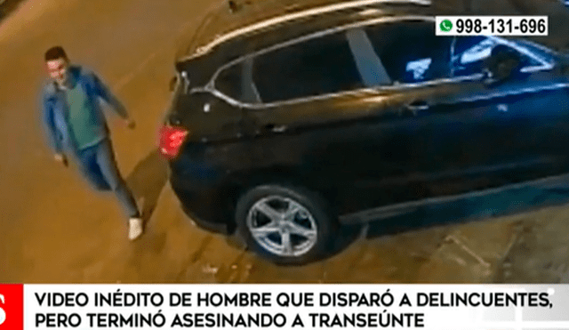 Hombre huyó de la escena tras disparar contra delincuentes. Foto: captura de "América noticias"