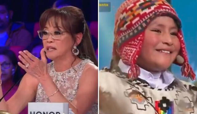 Mimy Succar expresó unas emotivas palabras para el pequeño concursante de "Perú tiene talento". Foto: composición LR/captura Latina TV