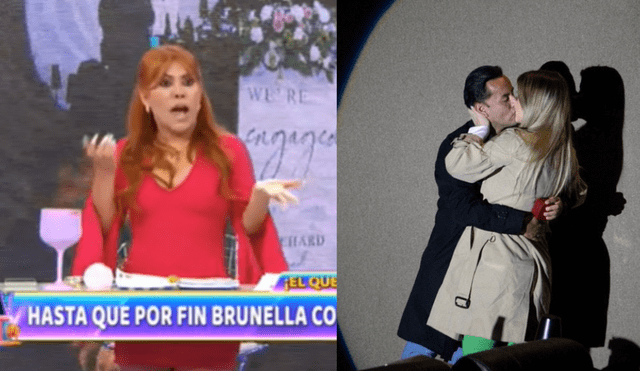 Magaly Medina consideró que la pedida de mano de Brunella Horna fue improvisada. Foto: composición LR/captura de ATV/Brunella Horna/Instagram