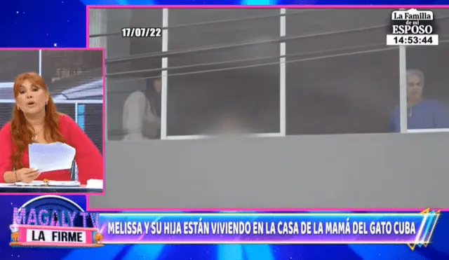 Reporteros de Magaly Medina captaron a Melissa Paredes en la casa de su exsuegra. Foto: Captura de ATV