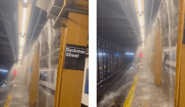 Las fuertes lluvias causaron retrasos dispersos en el alto Manhattan y el Bronx.
Foto: Twitter / @SubwayCreatures