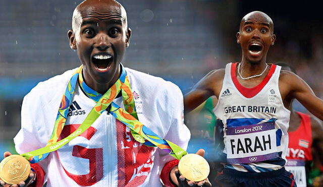 Mo Farah viajó a Reino Unido para huir de la violencia y pobreza de Somalia. Foto: composición LR/AFP/El Universo