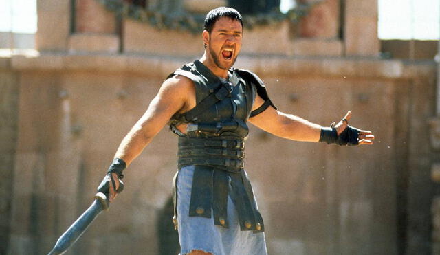 Russell Crowe protagonizó "Gladiador" en el año 2000, y 22 años después volvió a recordar su papel en el icónico escenario de la película. Foto: Universal Pictures