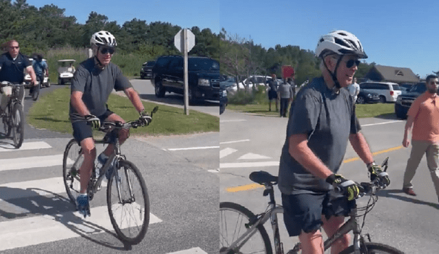 El presidente Joe Biden da un paseo en bicicleta en Delaware, el 18 de junio de 2022. Foto: captura de video RT