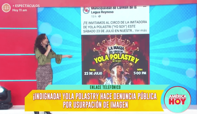 Yola Polastri pide que no consuman contenido de su imitadora. Foto: Captura de América TV