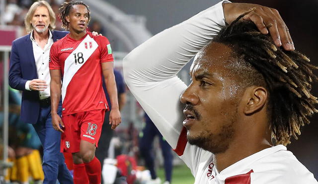 André Carrillo fue titular en el partido de repechaje Perú vs. Australia, pero fue cambiado en el segundo tiempo. Foto: composición/AFP