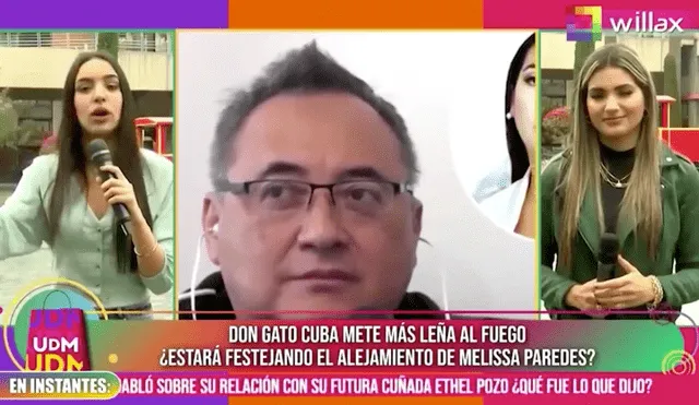 Valeria Flórez asegura que don Gato alimenta la cizaña en redes sociales entre la disputa de Melissa Paredes y Rodrigo Cuba. Foto: Captura de Willax