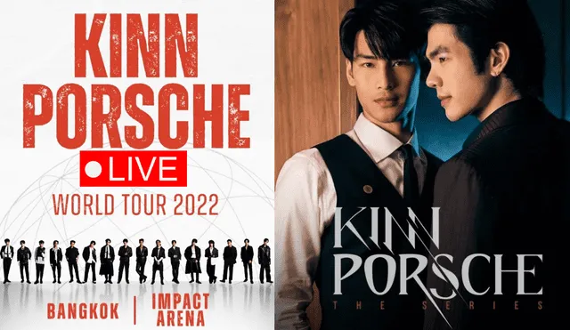 Actores de "KinnPorsche" llegarán a todo el mundo con su tour mundial. Gira inicia en Bangkook en julio del 2022. Foto: composición LR/Be on Cloud