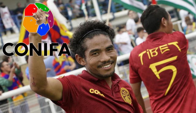 Jugador de la selección de Tibet, equipo que participó en la Copa Mundial Conifa. Foto: composición/LR/Conifa.com