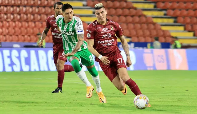 Tolima y Atlético Nacional juegan en el estadio Manuel Murillo por la Liga BetPlay 2022. Foto: @cdtolima/Twitter