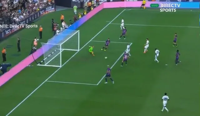 Marco Asensio casi pone las cosas iguales en el clásico Real Madrid vs. Barcelona en Las Vegas. Foto: captura DirecTV Sports