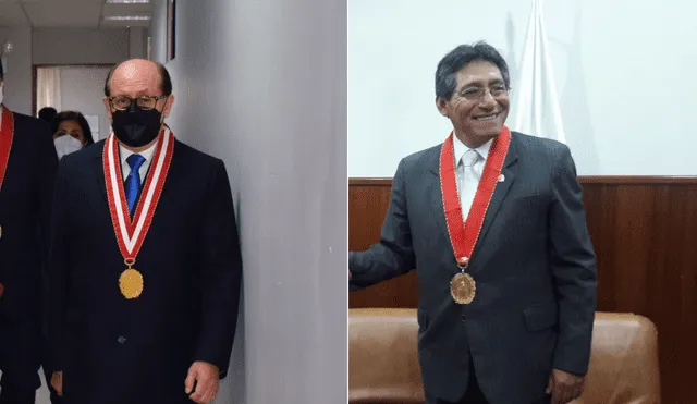 Helder Uriel Terán Dianderas y Franklin Jaime Tomy López, fiscales superiores de Arequipa que recientemente fueron promovidos. Foto: Facebook/Ministerio Público de Arequipa