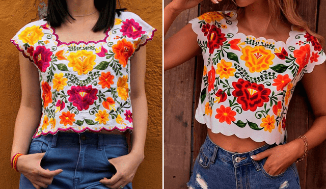 A la izquierda, la prenda con diseños mayas confeccionada en 2017. A la derecha, la blusa de la marca china Shein. Foto: composición LR/El País/Mexicoacolores/Shein