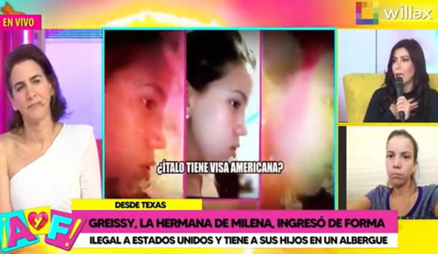 Milena Zárate aconsejó a Greissy Ortega no viajar a Estados Unidos, pero ella hizo caso omiso. Foto: Captura de Willax TV