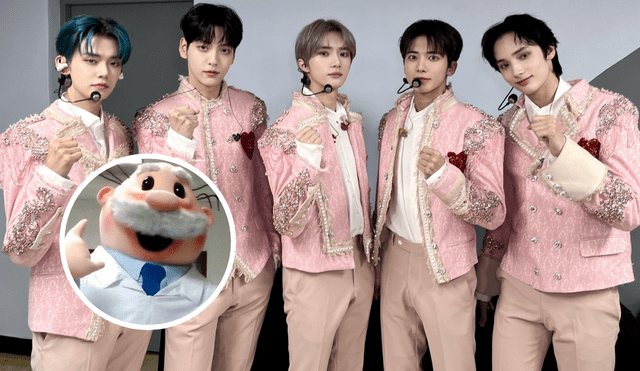 Tomorror x Together, o TXT, es un grupo k-pop de Hybe, empresa de BTS. Mira aquí al 'cosplayer' Dr.Simi luciendo como un ídolo del grupo. Foto: composición LR/Hybe/Twitter