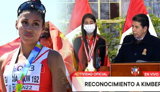 Kimberly García se convirtió en la primera peruana que logra un medalla en un mundial de atletismo. Foto: composición LR/Andina/captura TV Perú