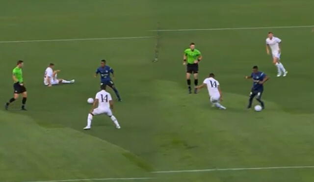Pedro Aquino juega como titular en este Real Madrid vs. América. Foto: captura de DirecTV Sports