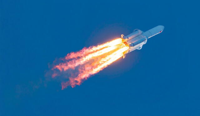 El cohete Long March despegó el pasado 24 de julio para llevar un nuevo módulo a la estación espacial china. Foto: CNSA