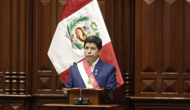 Presidente Pedro Castillo brinda mensaje a la nación. Foto: difusión