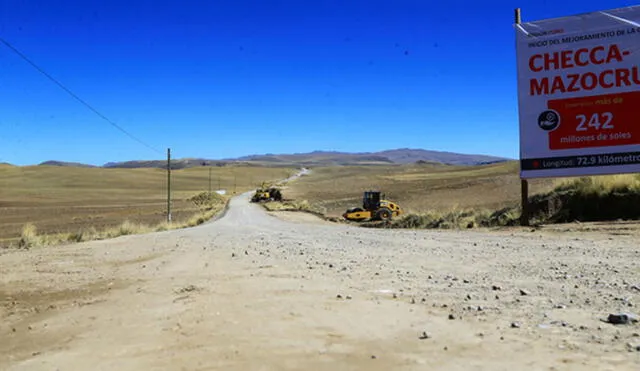 Carretera Checca-Mazocruz beneficiará a provincias de Chucuito y El Collao, según MTC. Foto: MTC