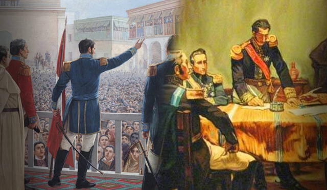 Entre 1821 y 1824, ocurrieron diversos sucesos que sellaron el destino de la libertad del Perú. Foto: composición LR/Juan Lepiani/Daniel Hernández Morillo.
