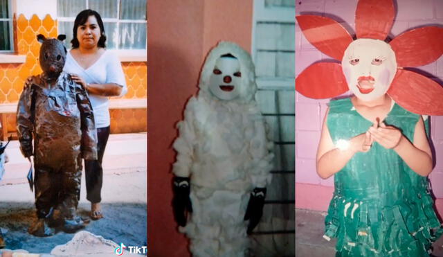 Los disfraces que tuvieron las niñas han dejado asombrados a cientos de usuarios. Foto: composición LR/ captura de TikTok/ @annsservin/ @liz__nessa/ @marielguzmaan