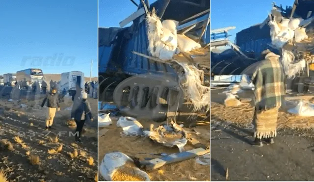 Accidente de tránsito en el tramo del sector Suches de la localidad del distrito de Desaguadero. Foto: Cortesía de Radio Uno