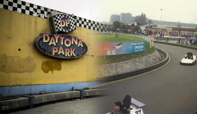 La entrada del famoso Daytona Park y una imagen de los karts, una de las atracciones más concurridas del parque de diversiones. Foto: composición LR/Tradiciones Limeñas/Behan