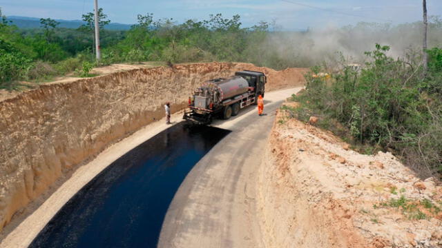 Trabajos de mejoramiento del Corredor Vial Alimentador de Tumbes. Foto: MTC.