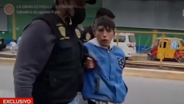 Alias 'mostrito' fue intervenido por el grupo terna en San Juan de Miraflores. Foto: captura video/América TV