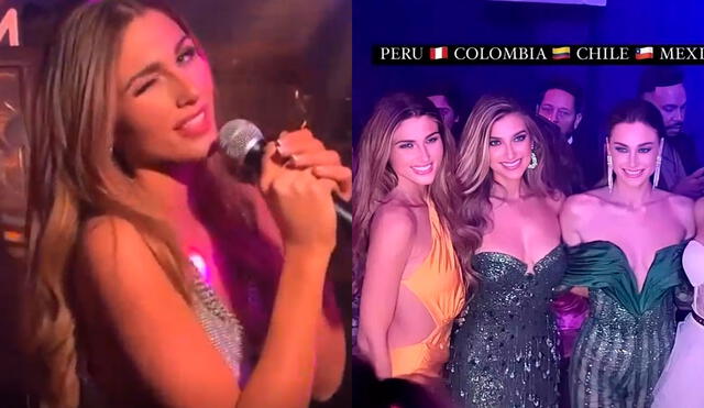 Alessia Rovegno cantó y gustó en evento de Miss Universo con sus contrincantes. Foto: Instagram/Alessia Rovegno/Miss Perú