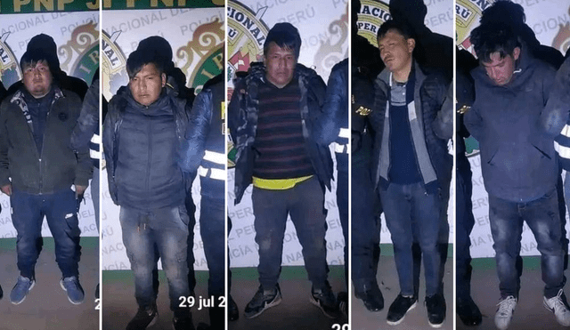 Sujetos detenidos por ser presuntos integrantes de la banda criminal Los Zorros del Sur. Foto: composición LR/Juliaca al Día