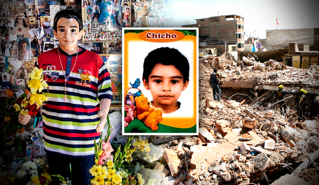 Chicho, quien ahora tendría 24 años, falleció en el terremoto del 2007, cuando tenía 9. Foto: composición Gerson Cardoso/LR/Bitácora/Facebook/ElNiñodelosTemblores