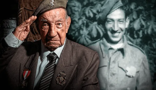 Jorge Sanjinez llegó a Inglaterra en julio de 1943 y se unió a la Brigada Piron, de Bélgica. Foto: composición LR/ Andina/ BBC