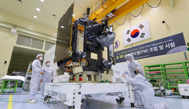 El orbitador espacial Danuri será la primera misión a la Luna enviada por Corea del Sur. Foto: Instituto de Investigación de Aerospacial de Corea (KARI)