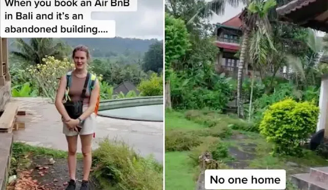"Cuando reservas un Airbnb en Bali y es un edificio abandonado", publicó la viajera Bree Robertson en TikTok. Foto: Captura TikTok/@atype_adventure