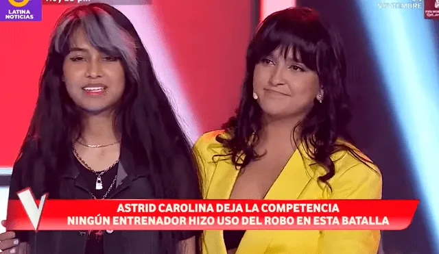 Daniela Darcourt eliminó a Astrid Carolina de "La voz Perú". Foto: YouTube /Latina